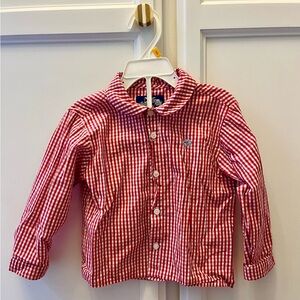 Thomas Brown Classic Kids Red Checkered Button Down Shirt